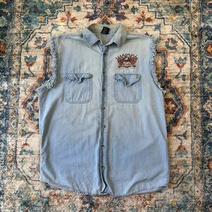 Vintage USA Denim Biker Vest Large